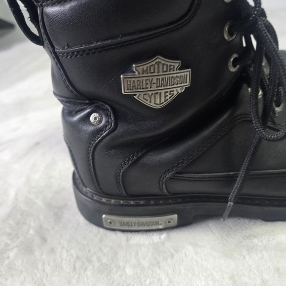 Harley-Davidson Boots Abercorn Sz 11W Leather Biker Motorcycle Side Zipper Black